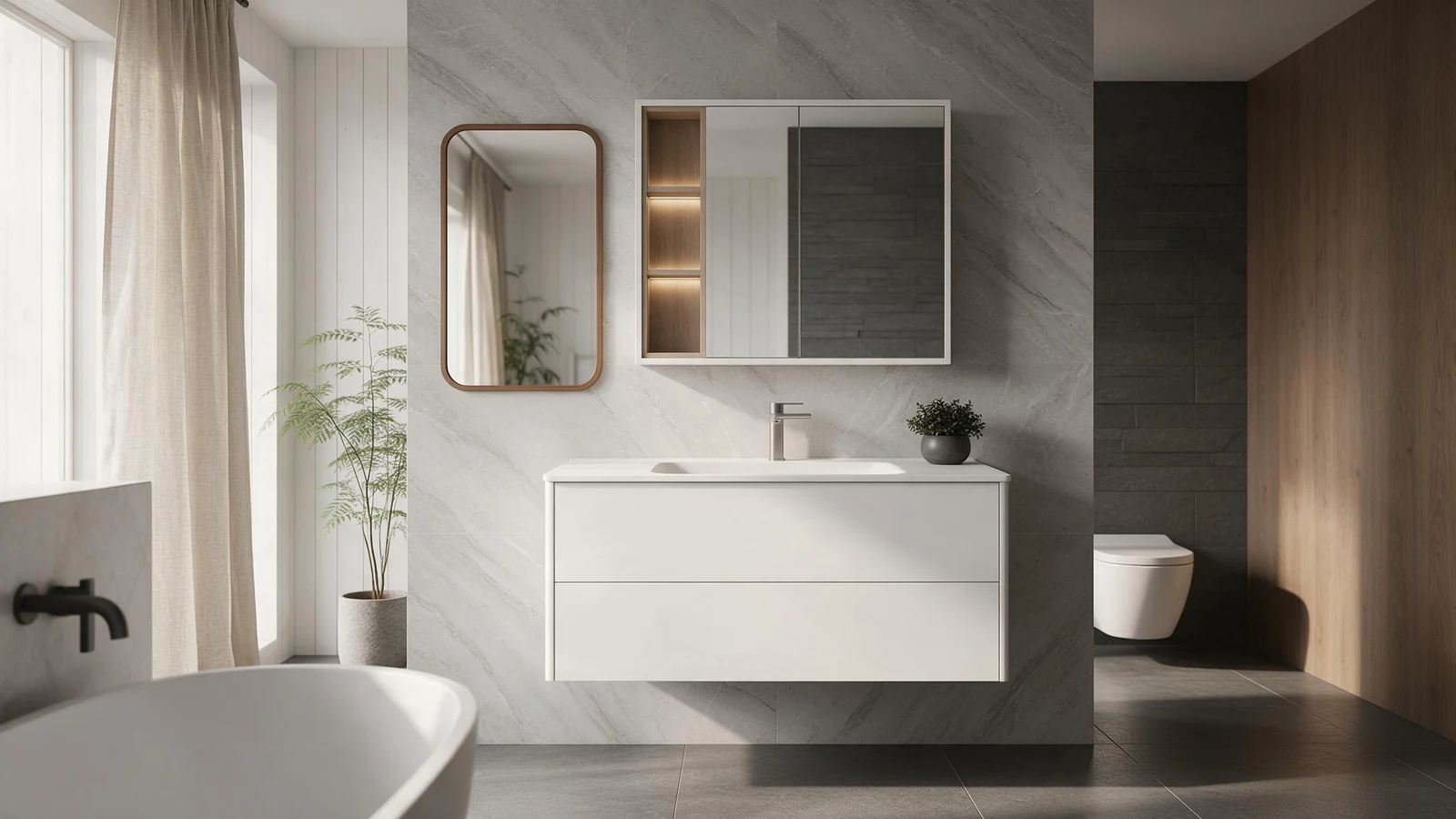 Illustrative render (AI-generated): chinese bathroom cabinet